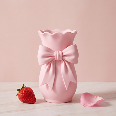 Blush Twist Bow Vase