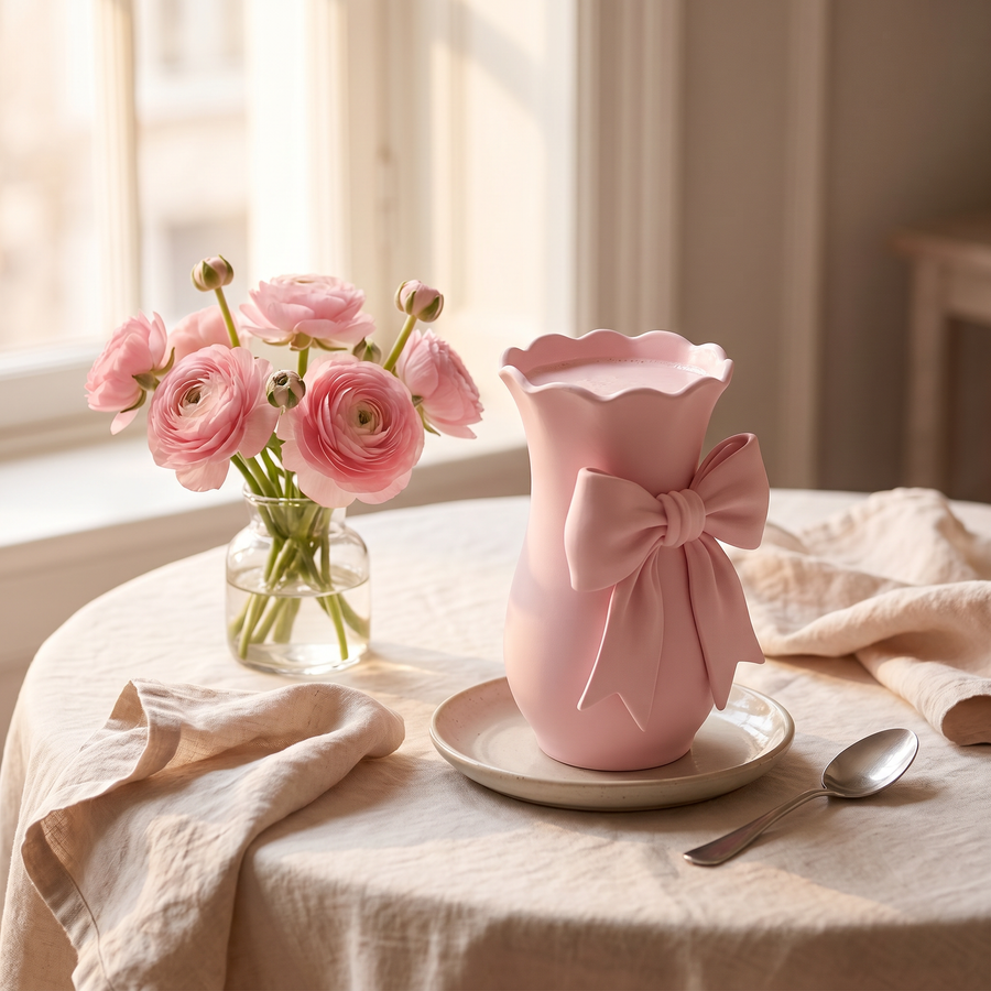Blush Twist Bow Vase