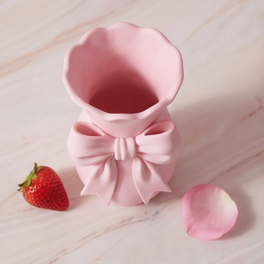 Blush Twist Bow Vase