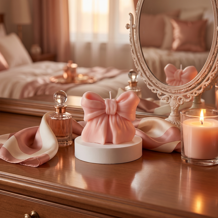 Rosé Bow Aura Candle