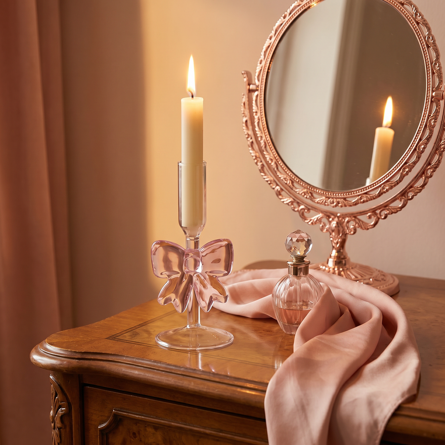 Crystal Bow Candlelight Holder