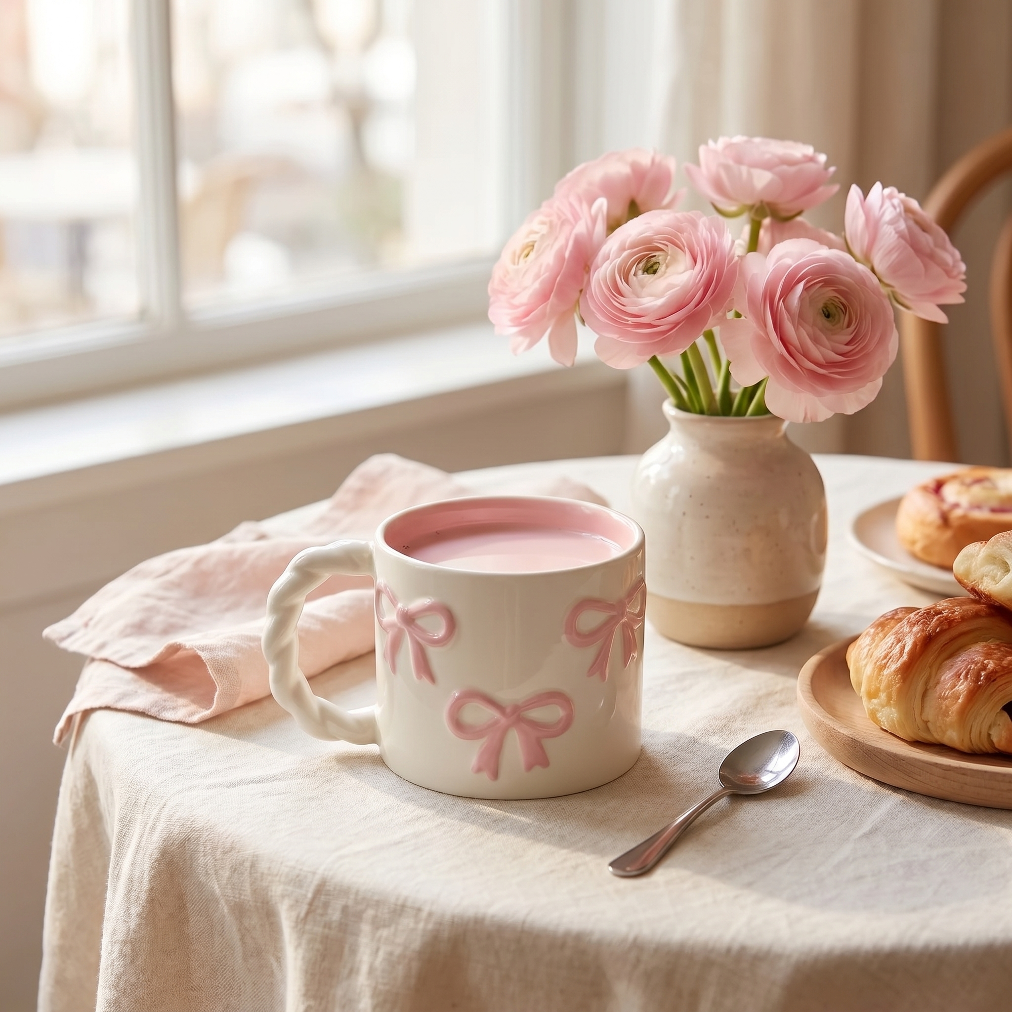 Blush Bow Latte Mug